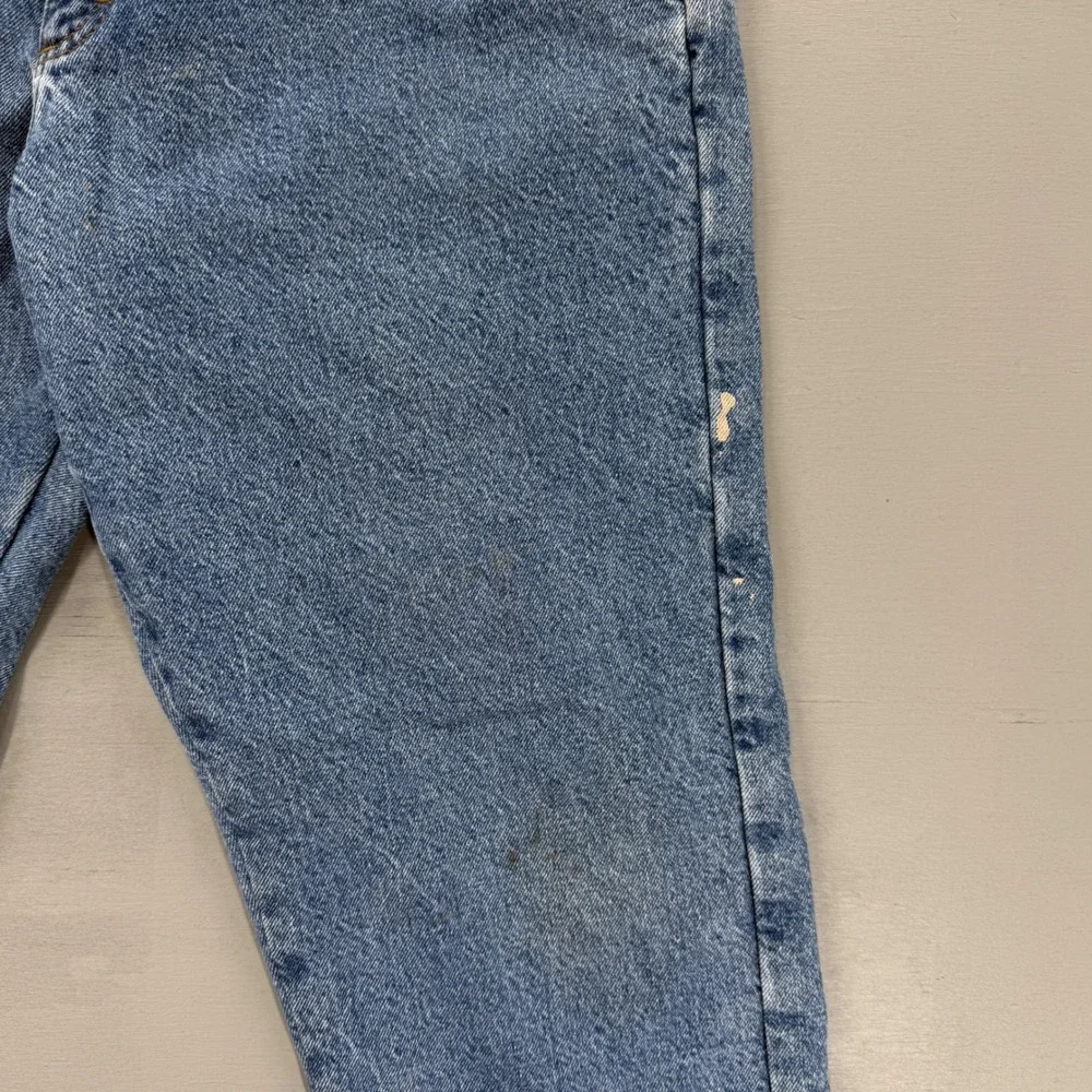 L.L.Bean Vintage Flannel Lined Jeans Blue‎ Plaid Straight Leg Denim 36 x 32